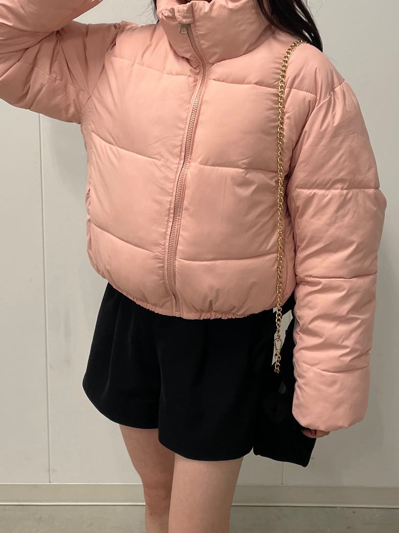 Amazon.co.jp: n/a ダウン ジャケット レディース ピンク ウィンター ショート ハイカラー プチ コート (Color : Pink,  Size : Medium) : ファッション